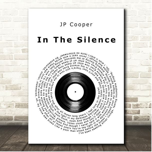 JP Cooper In The Silence Vinyl Record Song Lyric Print