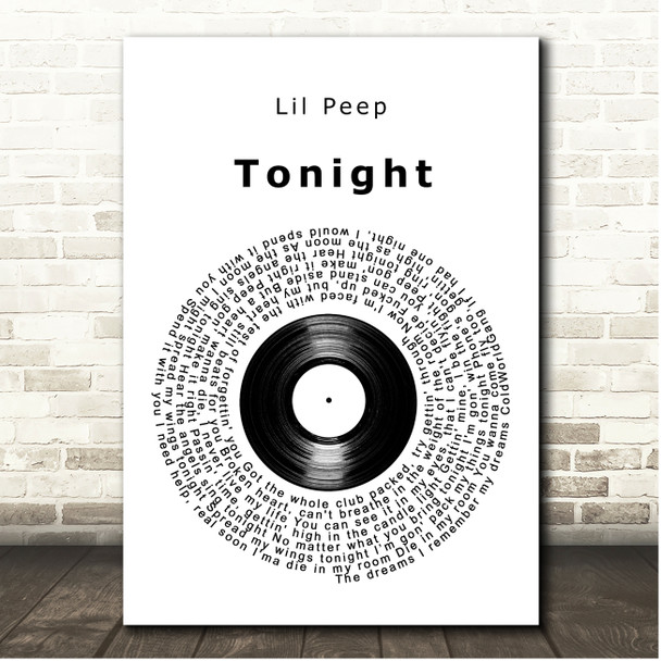 Lil Peep Tonight Vinyl Record Song Lyric Print
