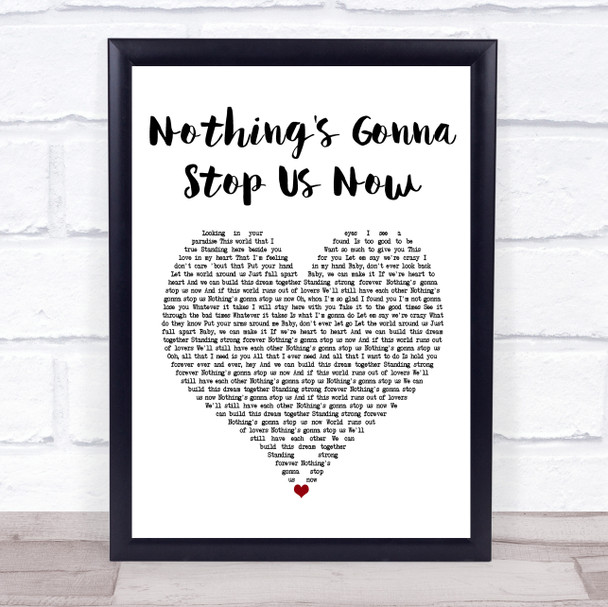 Jefferson Starship Nothing's Gonna Stop Us Now White Heart Song Lyric Music Wall Art Print