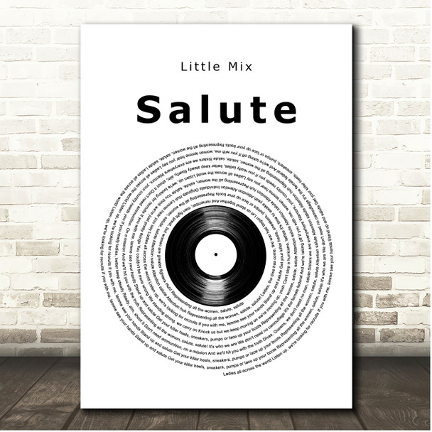 Little Mix Salute Vinyl Record Song Lyric Print