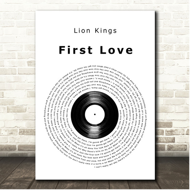 Lost Kings First Love Vinyl Record Song Lyric Print