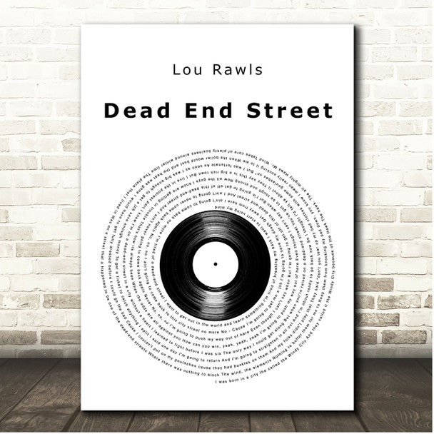 Lou Rawls Dead End Street Vinyl Record Song Lyric Print