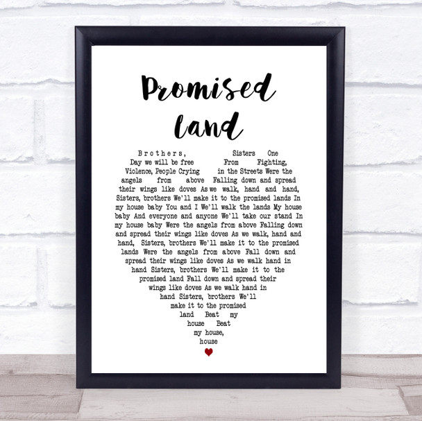 Joe Smooth Promised Land Heart Song Lyric Music Wall Art Print
