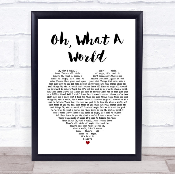 Kacey Musgraves Oh, What A World White Heart Song Lyric Music Wall Art Print