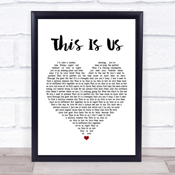 Keyshia Cole This Is Us White Heart Song Lyric Music Wall Art Print