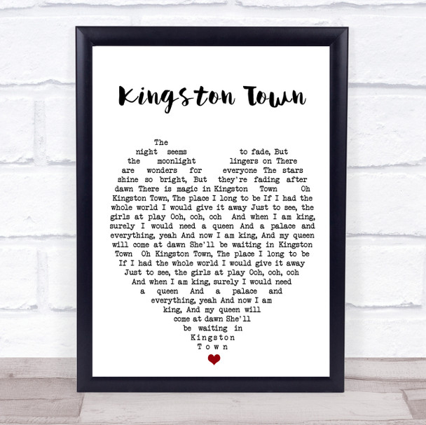 Kingston Town UB40 Song Lyric Heart Music Wall Art Print