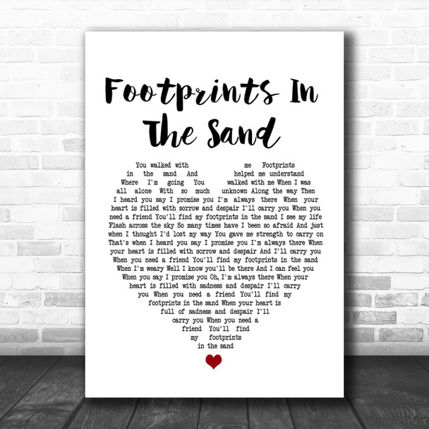 Leona Lewis FootMusic Wall Art Prints In The Sand White Heart Song Lyric Music Wall Art Print