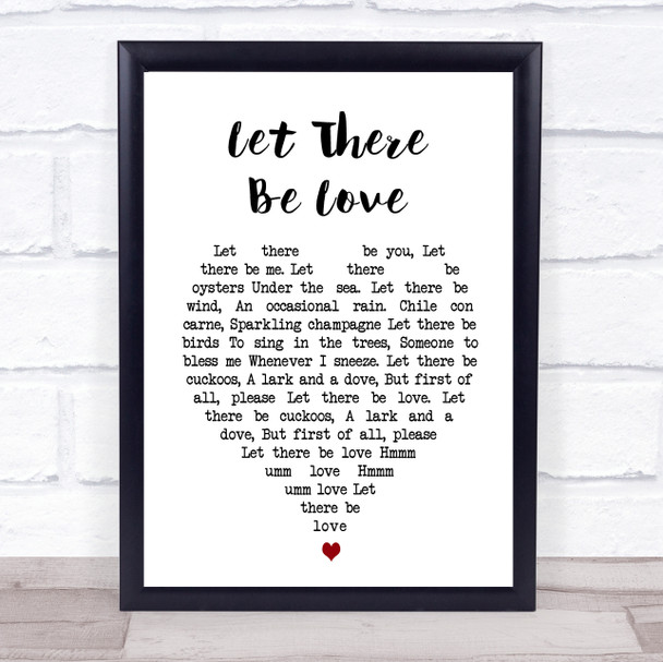 Let There Be Love Nat King Cole Heart Song Lyric Music Wall Art Print