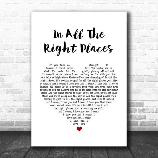 Lisa Stansfield In All The Right Places White Heart Song Lyric Music Wall Art Print