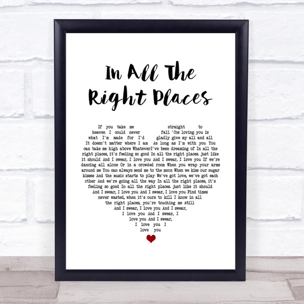 Lisa Stansfield In All The Right Places White Heart Song Lyric Music Wall Art Print
