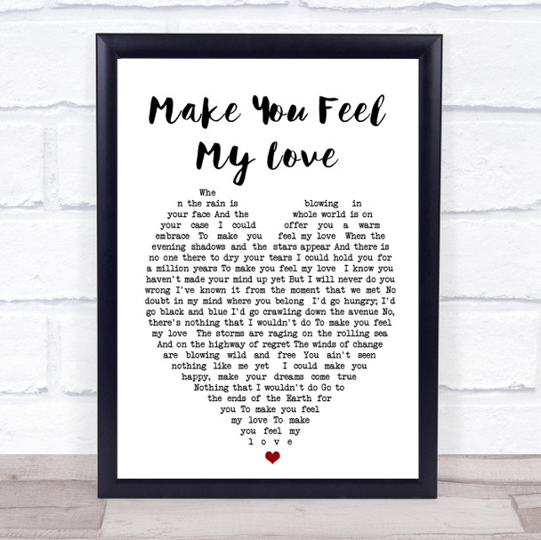 Make You Feel My Love Adele Heart Song Lyric Music Wall Art Print