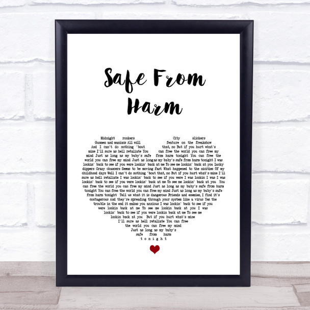 Massive Attack Safe From Harm White Heart Song Lyric Music Wall Art Print