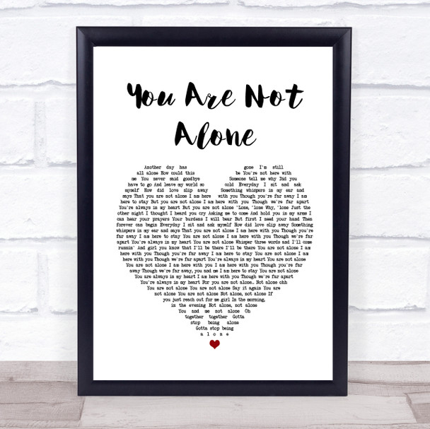 Michael Jackson You Are Not Alone Heart Song Lyric Music Wall Art Print