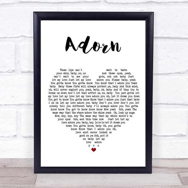 Miguel Adorn Heart Song Lyric Music Wall Art Print