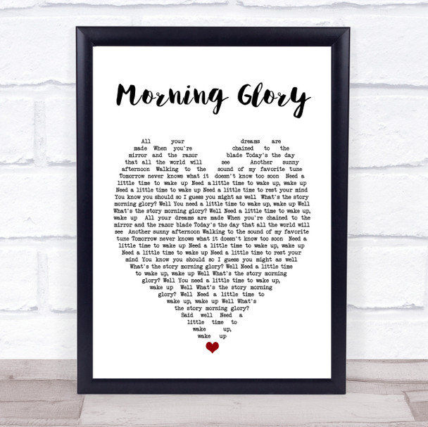 Morning Glory Oasis Heart Song Lyric Music Wall Art Print Morning Glory Oasis Heart Song Lyric Music Wall Art Print