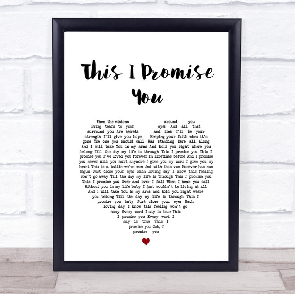 N Sync This I Promise You Heart Song Lyric Music Wall Art Print