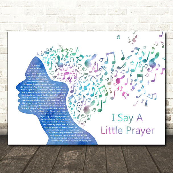 Aretha Franklin I Say A Little Prayer Colourful Music Note Hair Song Lyric Print