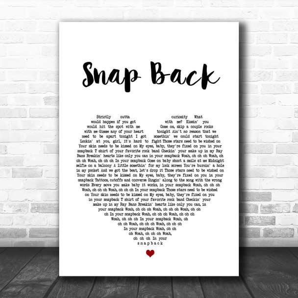 Old Dominion Snap Back Heart Song Lyric Music Wall Art Print