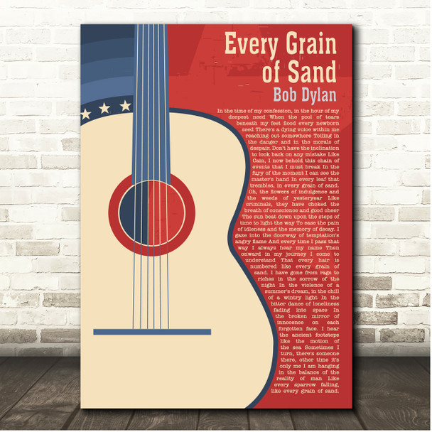 Bob Dylan Every Grain of Sand Country Western Guitar Song Lyric Print