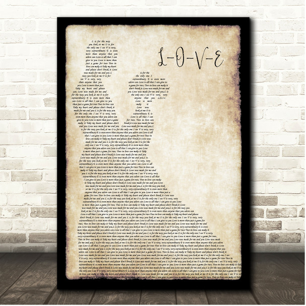Nat King Cole L-O-V-E Couple Dancing Song Lyric Print