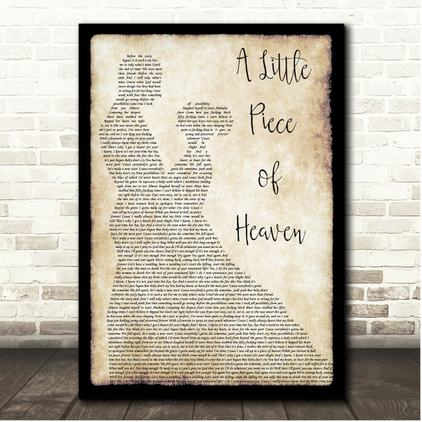 Avenged Sevenfold A Little Piece of Heaven Couple Dancing Song Lyric Print