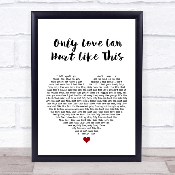Paloma Faith Only Love Can Hurt Like This White Heart Song Lyric Music Wall Art Print