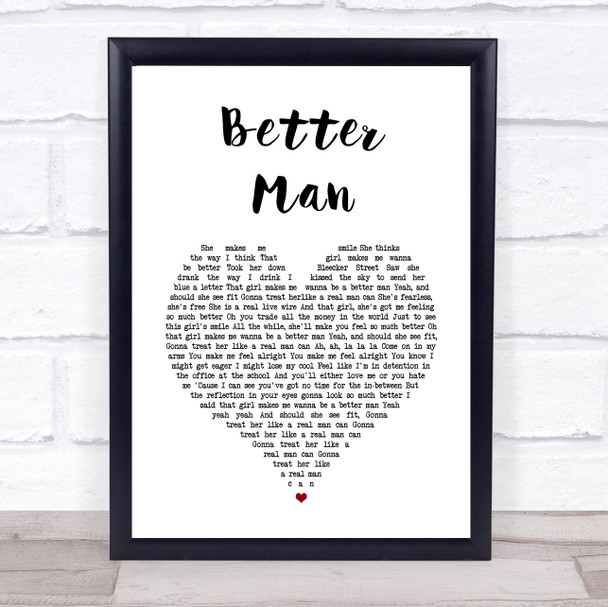 Paolo Nutini Better Man Heart Song Lyric Music Wall Art Print