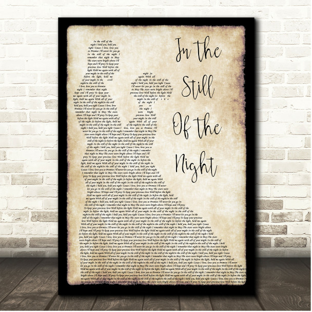 The Five Satins In The Still Of The Night Couple Dancing Song Lyric Print