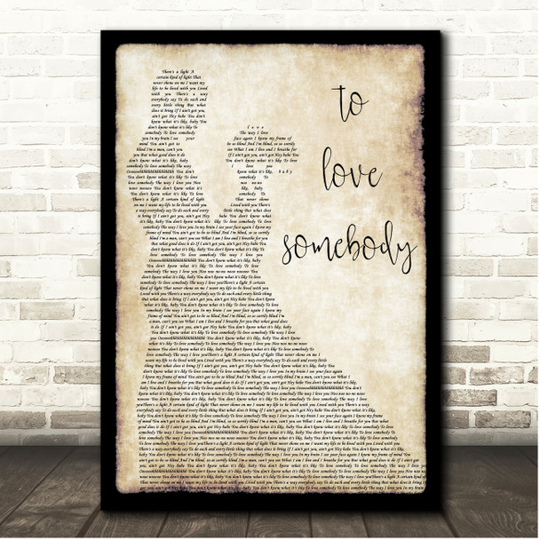 Bee Gees To Love Somebody Couple Dancing Song Lyric Print