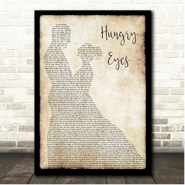 Eric Carmen Hungry Eyes Couple Dancing Song Lyric Print