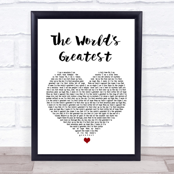 R Kelly The World's Greatest White Heart Song Lyric Music Wall Art Print