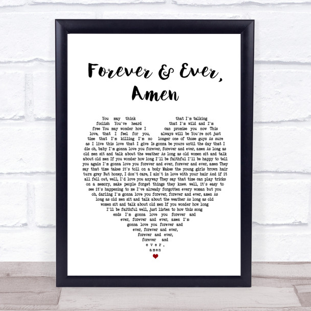 Randy Travis Forever And Ever, Amen Heart Song Lyric Music Wall Art Print