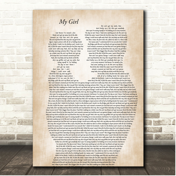 Elvie Shane My Girl Father & Child Song Lyric Print