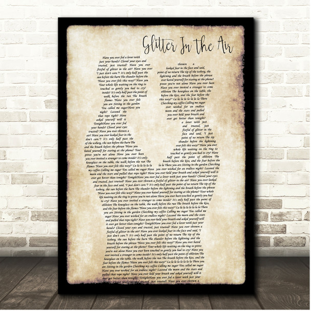 Pink Glitter In The Air Gay Couple Dancing Song Lyric Print