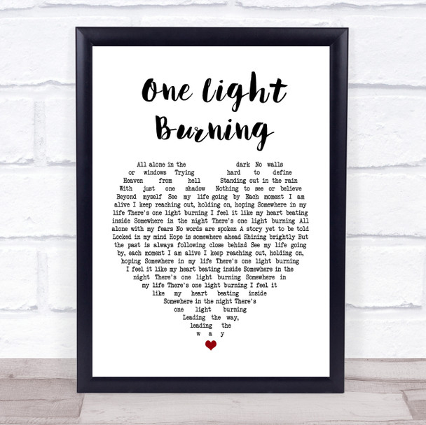 Richie Sambora One Light Burning White Heart Song Lyric Music Wall Art Print