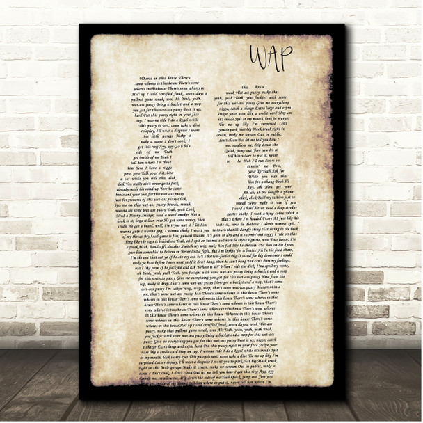 Cardi B WAP Gay Couple Dancing Song Lyric Print