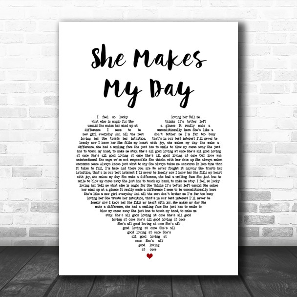 Robert Palmer She Makes My Day Heart Song Lyric Music Wall Art Print