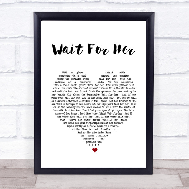 Roger Waters Wait For Her Heart Song Lyric Music Wall Art Print
