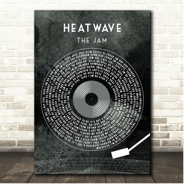 The Jam Heatwave Grunge Grey Vinyl Record Song Lyric Print