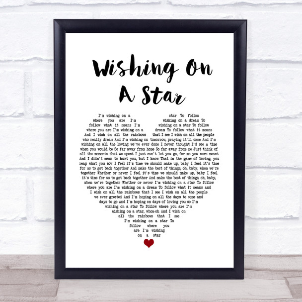 Rose Royce Wishing On A Star White Heart Song Lyric Music Wall Art Print