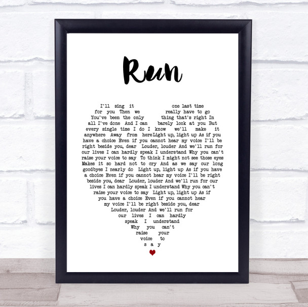 Run Leona Lewis Heart Song Lyric Music Wall Art Print