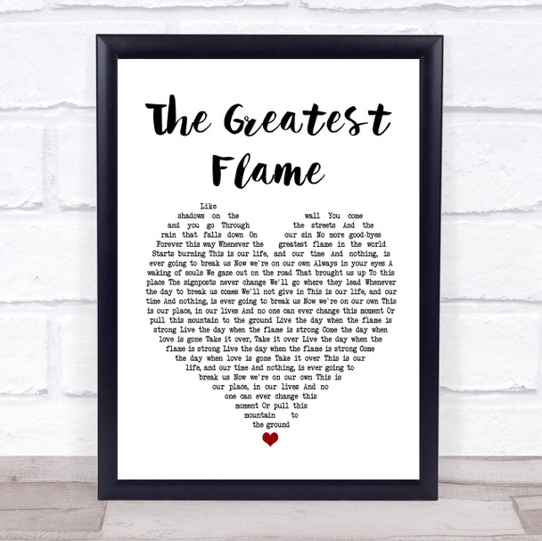 Runrig The Greatest Flame White Heart Song Lyric Music Wall Art Print