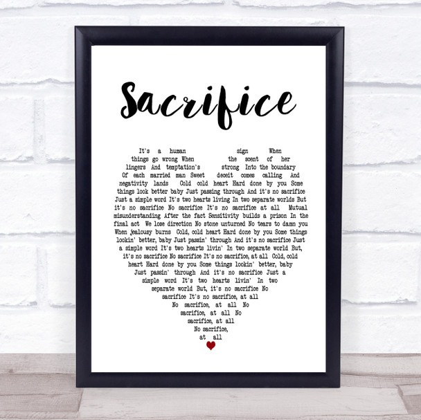 Sacrifice Elton John Heart Song Lyric Music Wall Art Print