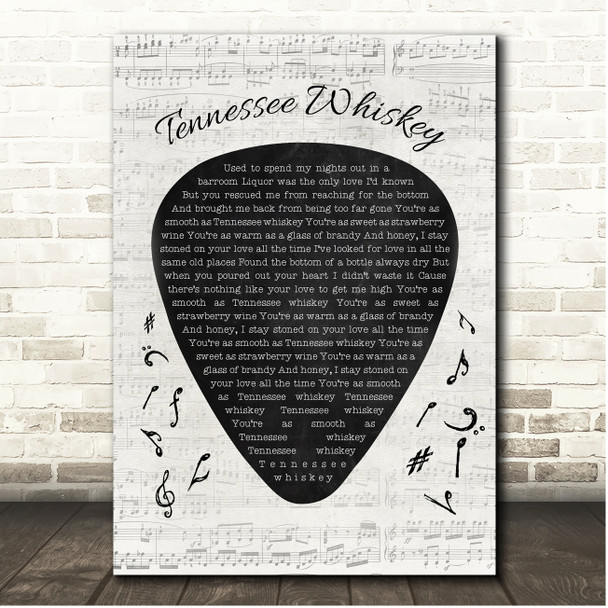 Chris Stapleton Tennessee Whiskey Guitar Pick Plectrum Song Lyric Print