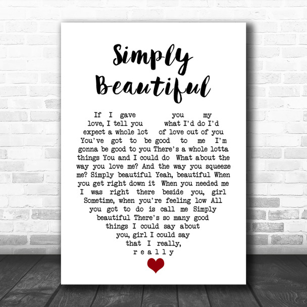 Simply Beautiful Al Green Heart Song Lyric Music Wall Art Print