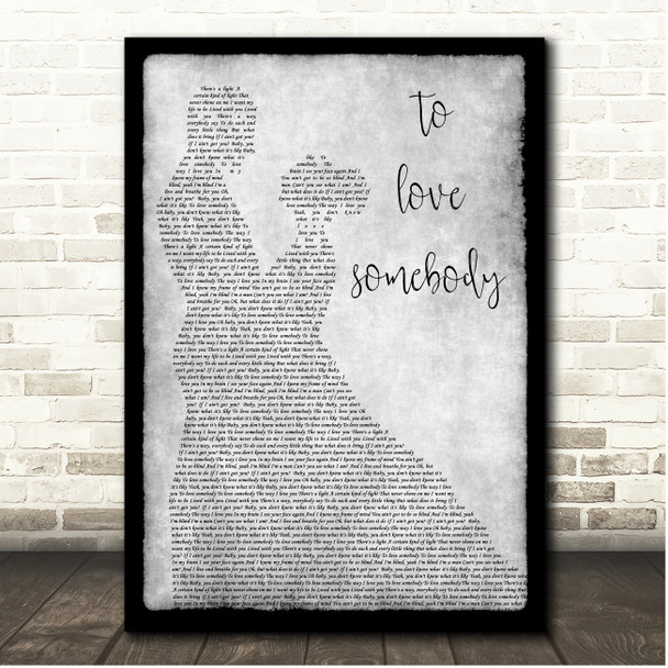 Michael Buble To love somebody Grey Couple Dancing Song Lyric Print