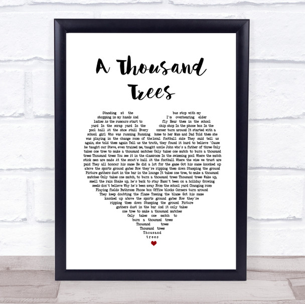 Stereophonics A Thousand Trees Heart Song Lyric Music Wall Art Print