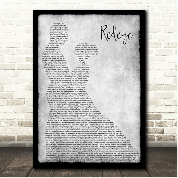 Richard Orofino Redeye Grey Couple Dancing Song Lyric Print