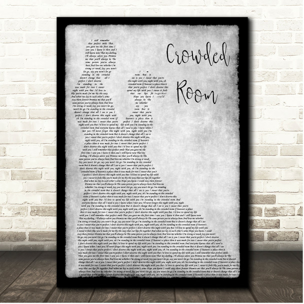 Conor Maynard Crowded Room Grey Couple Dancing Song Lyric Print
