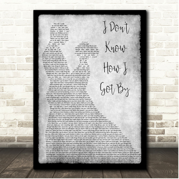 Edwin McCain I Dont Know How I Got By Grey Couple Dancing Song Lyric Print